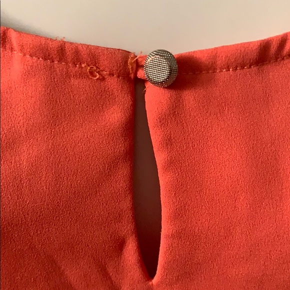 CHICO’S SEAMLESS Tangerine ORANGE CAMI SLEEVELESS TOP Front peep hole SIZE 12 L - Picture 3 of 7